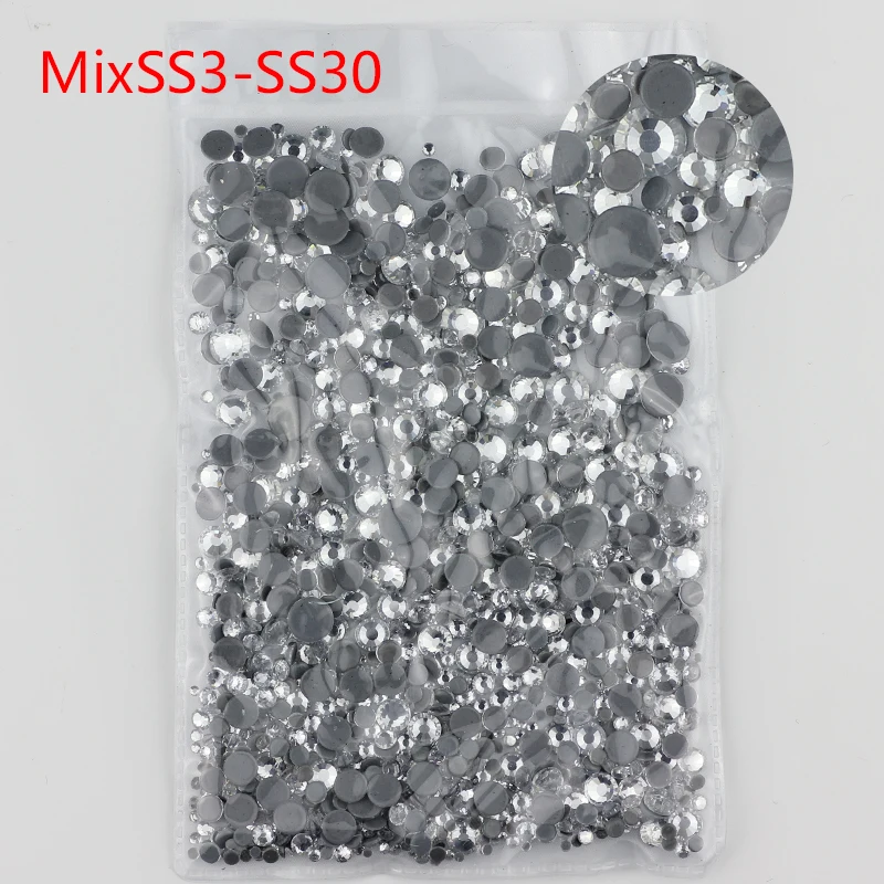 mix crystal 1320pcs Все размеры высокое качество кристалл ab исправление стразы стекло Flatback железо на исправление стразы кристалл для свадебного платья одежда - Цвет: mix crystal 1320pcs
