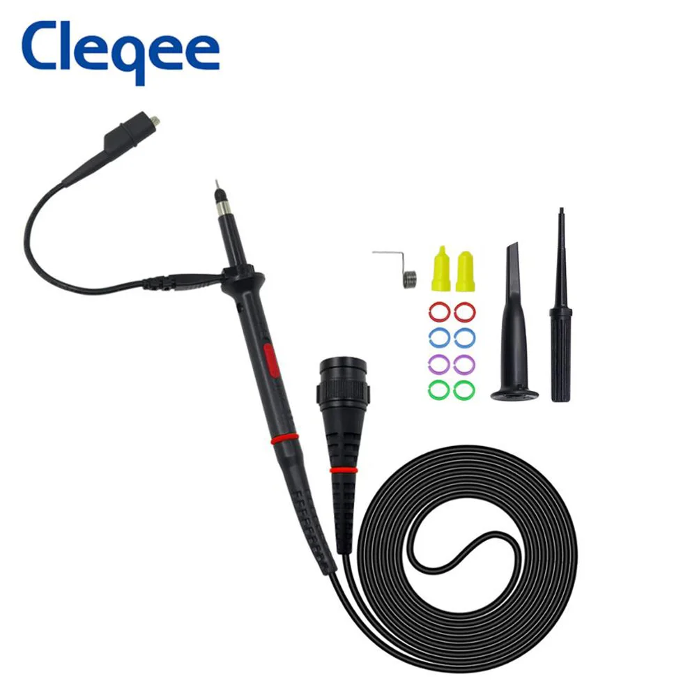 

Cleqee P7100 100 датчик осциллографа на МГц X1/X10 BNC штекер Тесты зонд с защитным Кепки простор для осциллограф 130 см