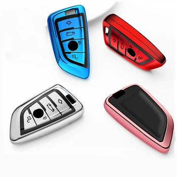 

TPU soft car key case Protective Shell full cover for BMW X5 F15 X6 F16 G30 7 Series G11 X1 F48 F39 Styling Car Accessories