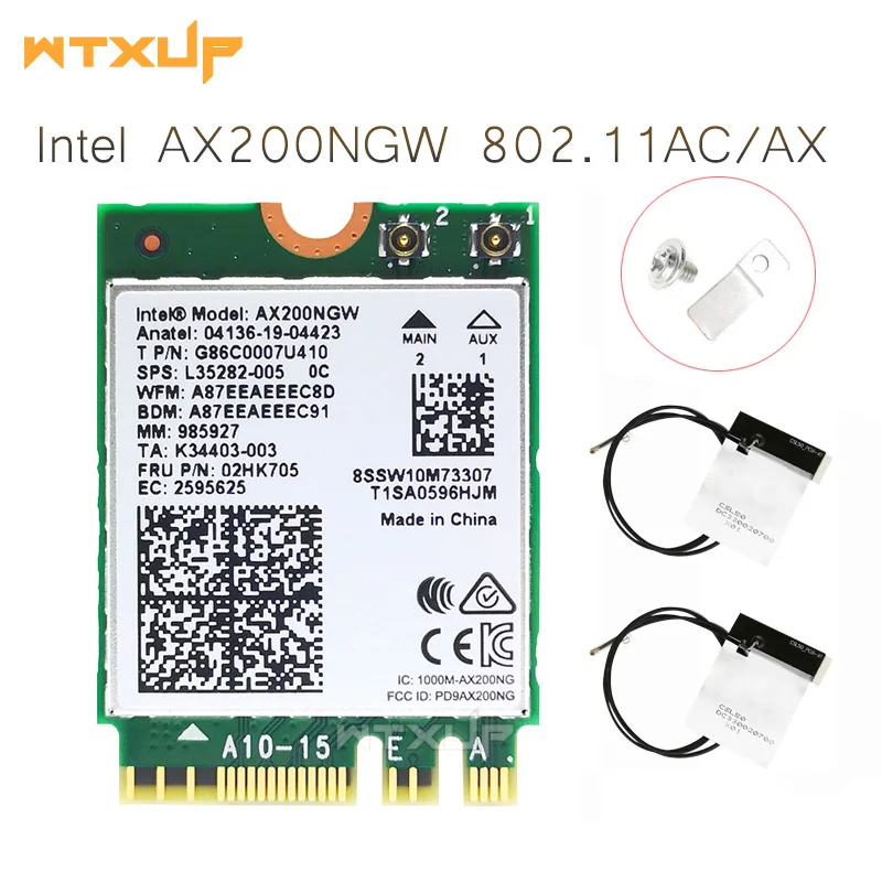Двухдиапазонная 802.11ax для Intel WIfi 6 AX200 NGFF Wifi беспроводная карта AX200NGW MU-MIMO 5 ГГц до 2 4