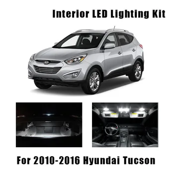 

8pcs White Bulbs Car LED Interior Light Package Kit Fit For Hyundai Tucson 2010-2014 2015 2016 Map Dome Trunk Cargo License Lamp