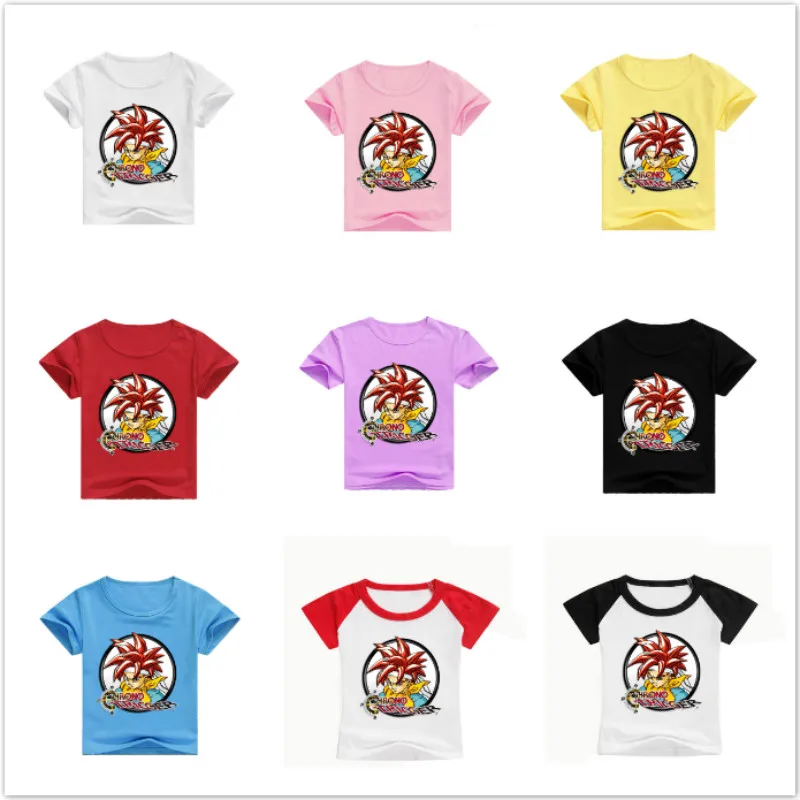 

New Summer Cotton Baby Boy T Shirt Cartoon Anime Chrono Tigger Print Children Short Sleeve Tshirts Girls Tops Kids Tees Costumes