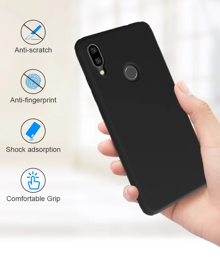 Чехол для Redmi Note 7, силиконовый Гладкий защитный чехол NILLKIN для Xiaomi Redmi Note 7 Pro, чехол, глобальная версия 6,3/6,53 - Цвет: Черный