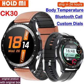 

CK30 Smart Watch Body Temperature Bluetooth Call Siri Dial DIY Face Heart Rate Monitor Smartwatch Android IOS IP67 Waterproof