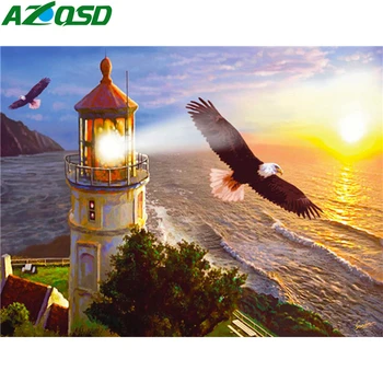 

AZQSD Diamond Painting 5d eagle Cross Stitch Rhinestones Diamond Embroidery animal Wall Art Home Decor Needlework Gift Handmade