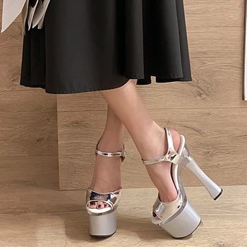 

Sarairis Dropship Super High Heeled women's Shoes Sexy Party Banquet Platform ankle-strap Summer Sandals Woman