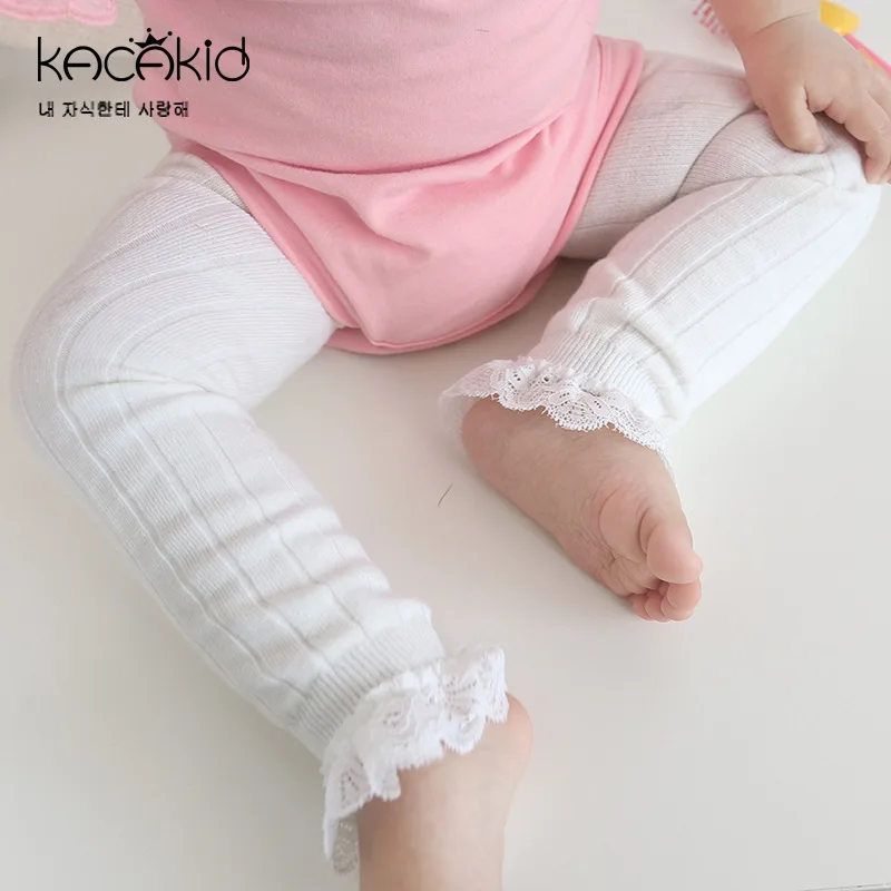 

Spring Baby Girls Leggings Large Bottom Lace Capri Pants Short Socks Set Cotton Socks Pants Socks