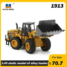 

Huina 1913 1:40 Scale Wheel Loader Metal Alloy Static Diecast Construction Vehicle High Simulation Alloy Model Decor Collection