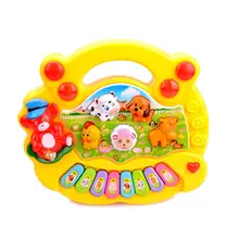 Мультфильм животных фортепиано с электронной клавиатурой музыка свет детей раннего интеллектуального развития игрушки Дети Развивающие игрушки подарки