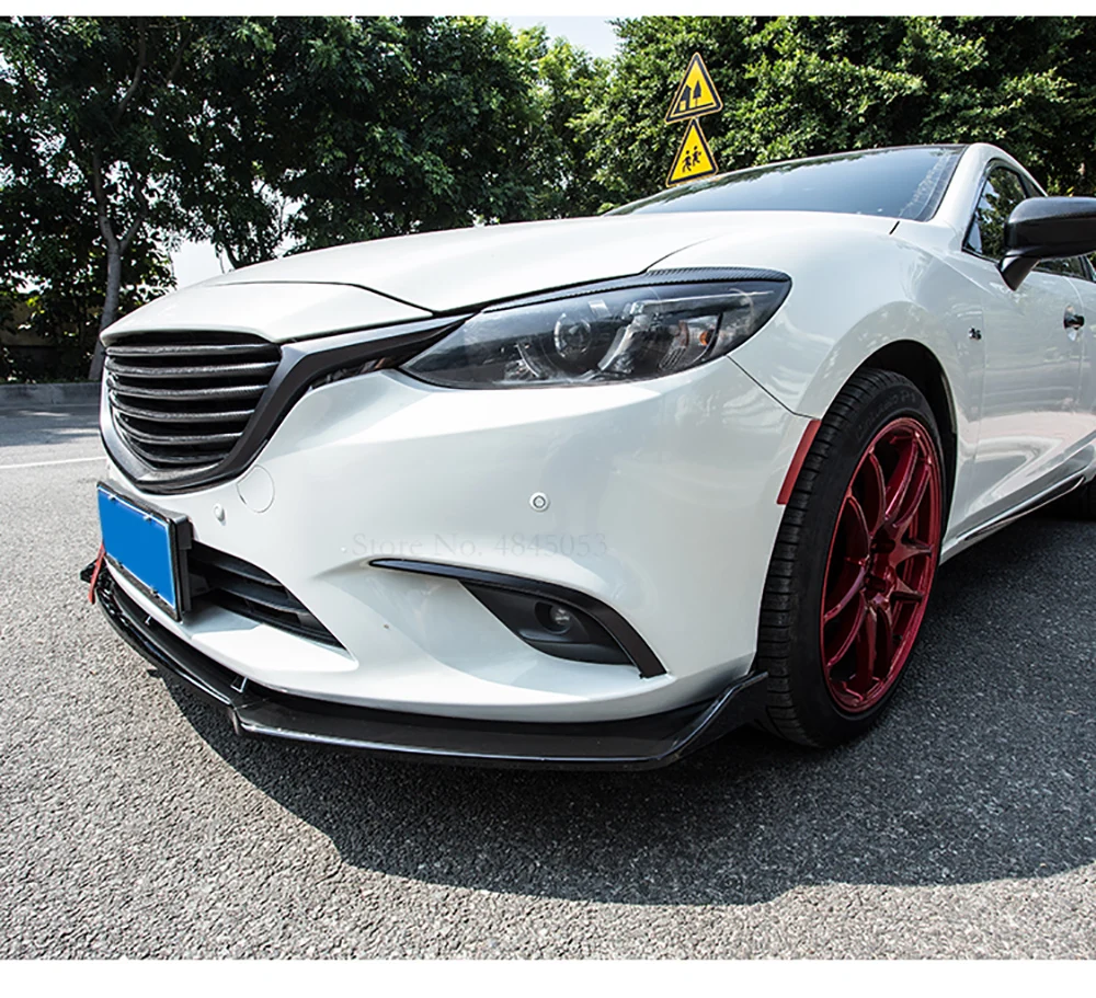 Автомобильный Стайлинг для Mazda 6 Atenza до ABS Неокрашенный цвет передний угловой бампер Защита для губ защитные крышки Спойлер 3 шт