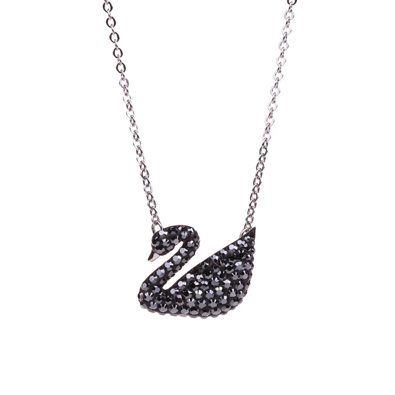 Swarovski знаковые с покрытием кулон в виде лебедя 5204134/5204133/5279421/5272364/5347329/5194826/5215038 - Окраска металла: Black5347329