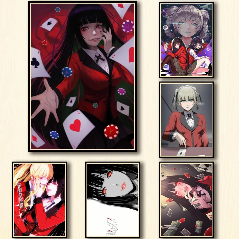 designs anime kakegurui whitepaper posters print artwork canvas painting funny fancy wall art sticker for living room home decor painting calligraphy aliexpress
