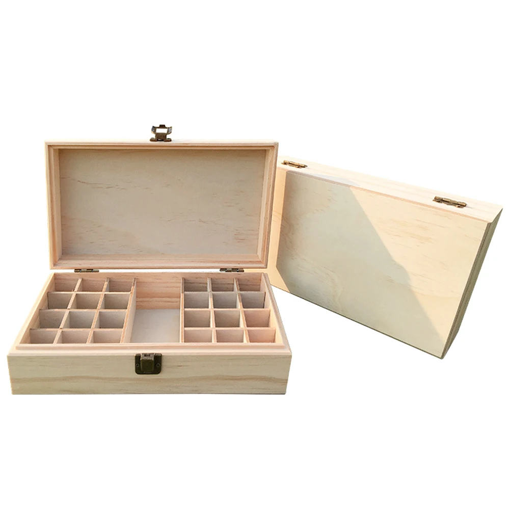 25 Grids Wooden Storage Box Organizer Perfume Bottle Carrying Case Container Lipsticks Comestic Storage Boxes Essential Oils Box