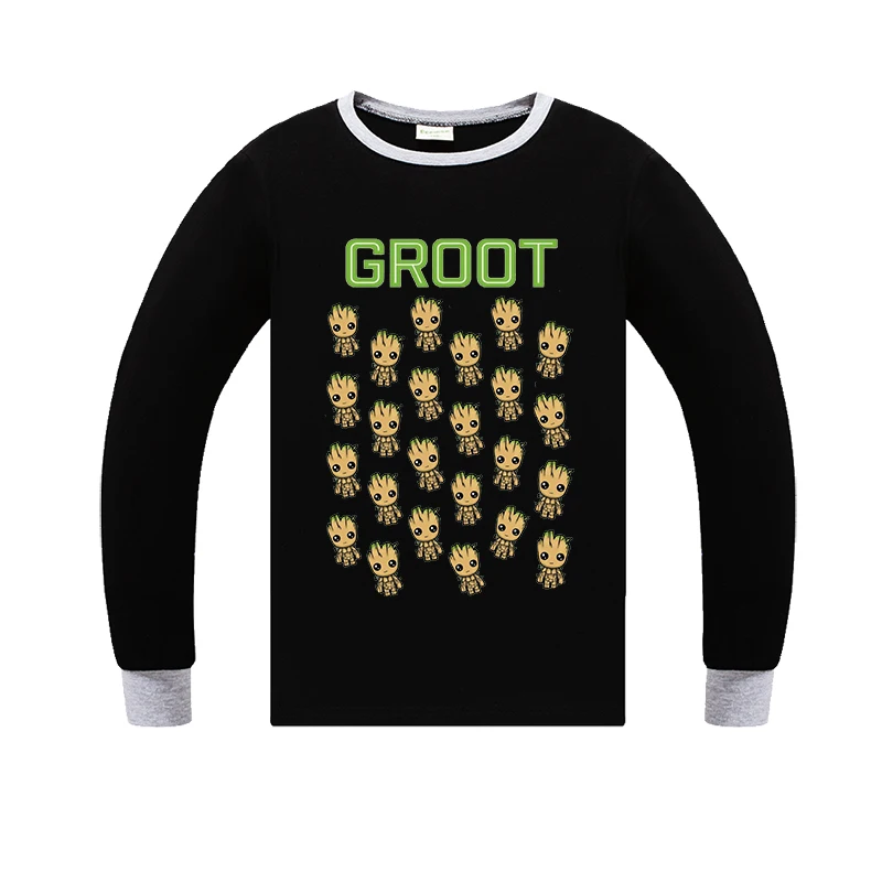 Groot/весенняя одежда; толстовка с покемоном; Детские футболки; Одежда для мальчиков с рисунком Пикачу Чармандера; хлопковая одежда с карманом монстра - Цвет: B1229