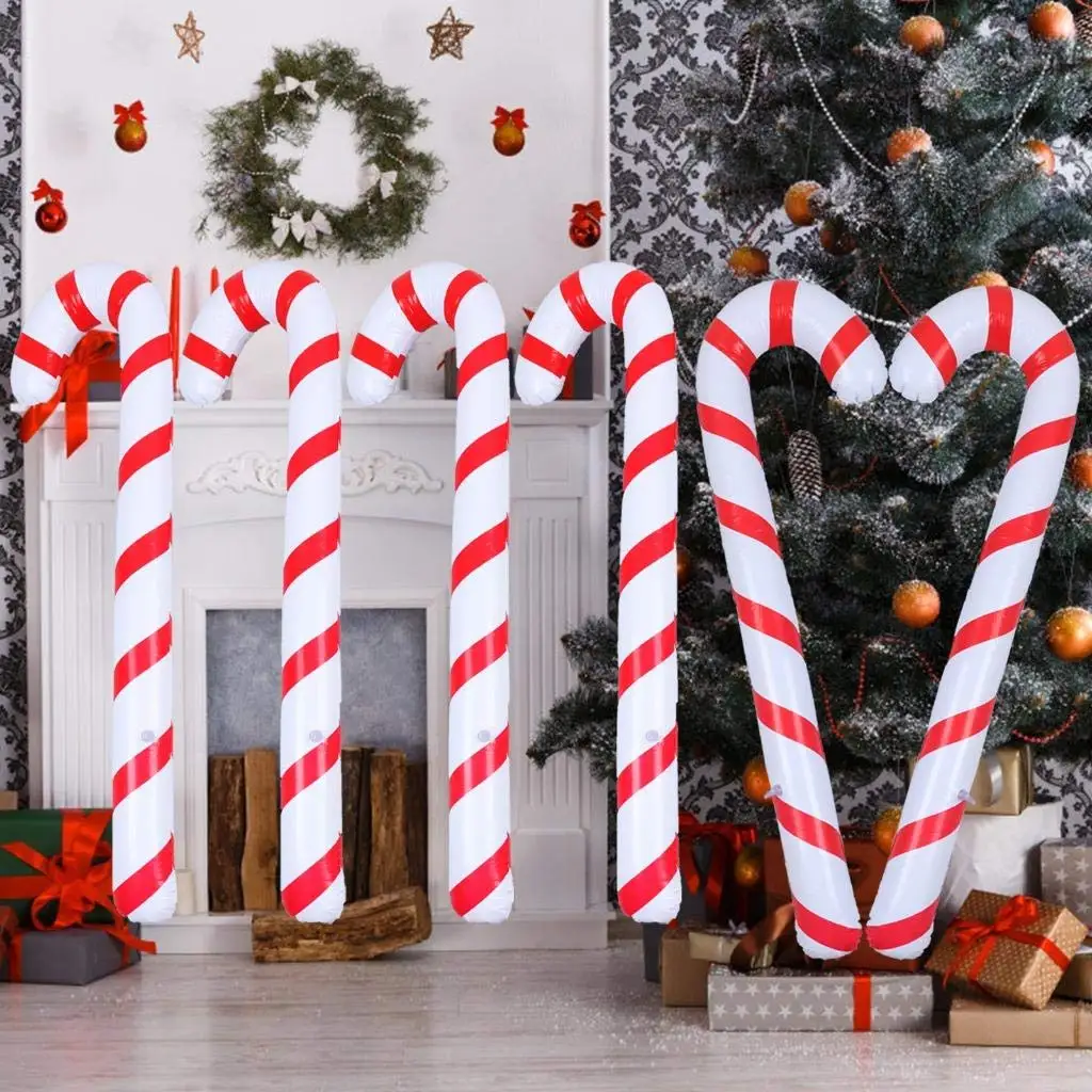 90cm Inflatable Christmas Candy Cane Stick Balloons Outdoor Candy Canes Decor for Xmas Decoration Supplies 2023 Navidad