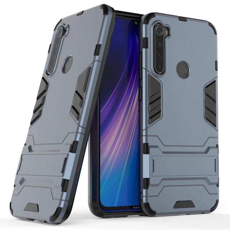 Ударопрочный PC+ силиконовый чехол для Xiaomi Redmi Note 8, задняя крышка для телефона Xiaomi Redmi Note8, защитный чехол с подставкой