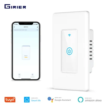 

Wifi Smart Light Switch US, Neutral Wire Reuquired Wall Touch Switch 100-240V, Works with Alexa and Google Home, No Hub Reuqired
