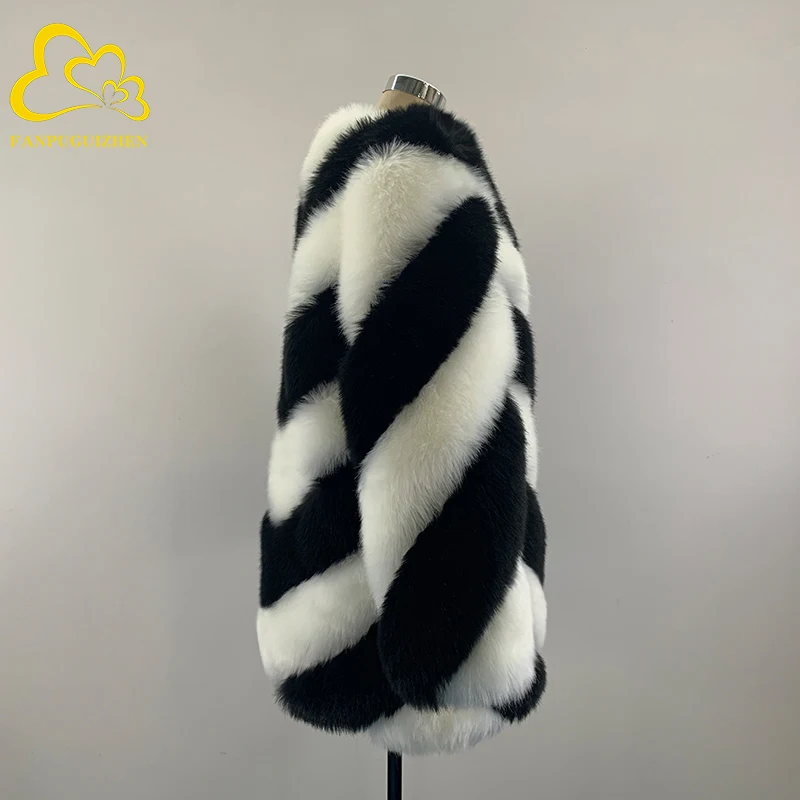 utumn Winter Faux Fur Coat Women Warm Casual Thick  Ladies Fox Fur Jacket Female Long Coat Plus Size Outwear Plush Overcoat