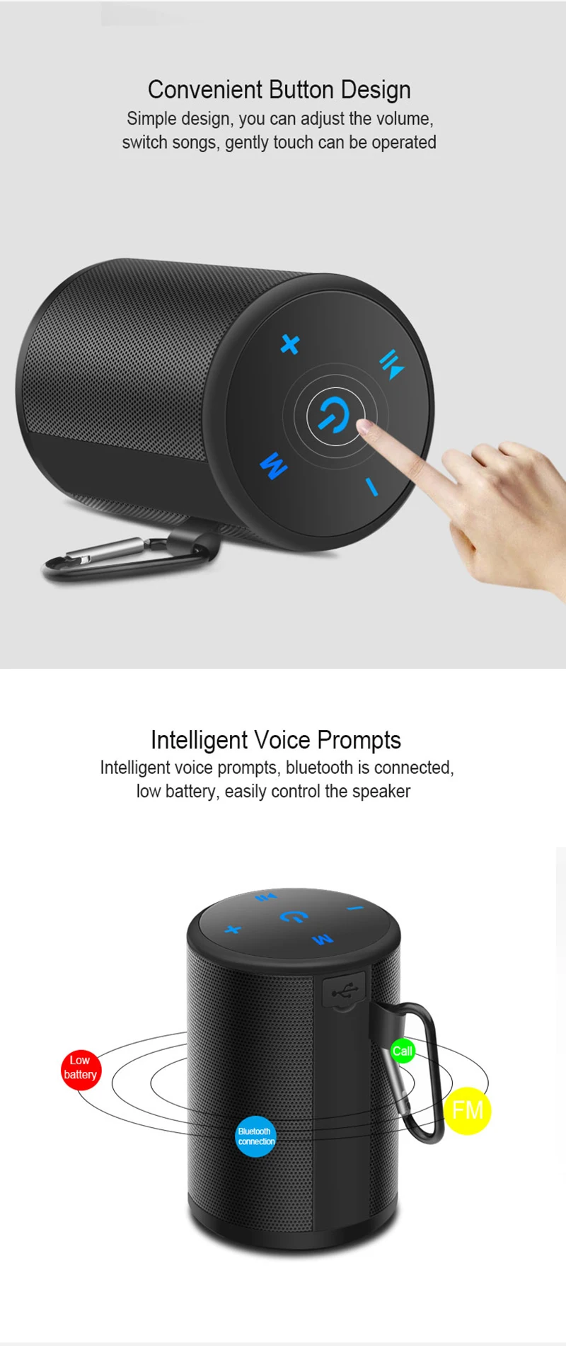 Мини Т2 Bluetooth динамик водонепроницаемый портативный открытый беспроводной динамик мини Колонка SoundBox стерео Бас музыкальный плеер с FM TF