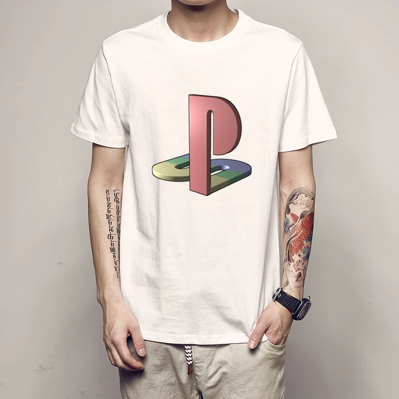 Creative Japan Style Purple Glow Plam Leaf Design Ps Logo T Shirt Video Game Playstation T Shirt Men Fans Tshirt Summer Tee T Shirts Aliexpress
