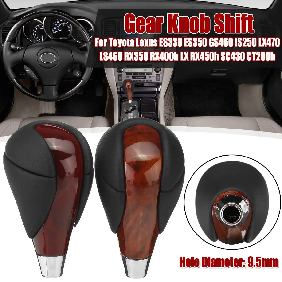 Car Real Leather Gear Knob Shift For Toyota for Lexus ES330 ES350 GS460