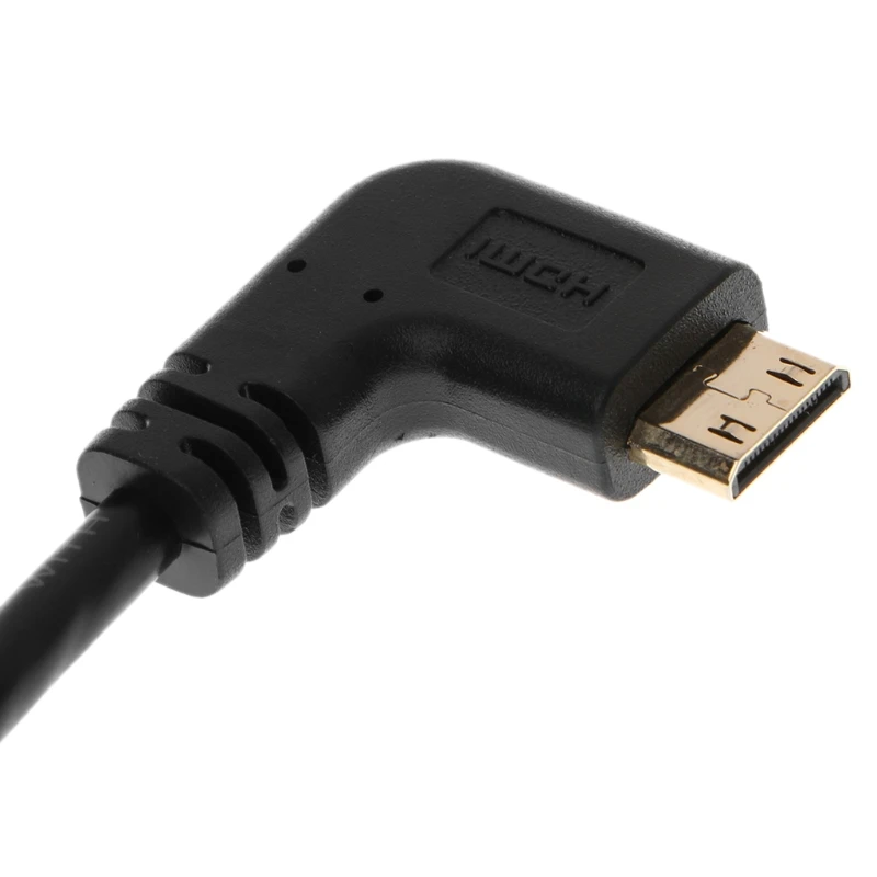Угловой позолоченный мини кабель HDMI Мама с углом 90 градусов штырь гнездо для HDTV