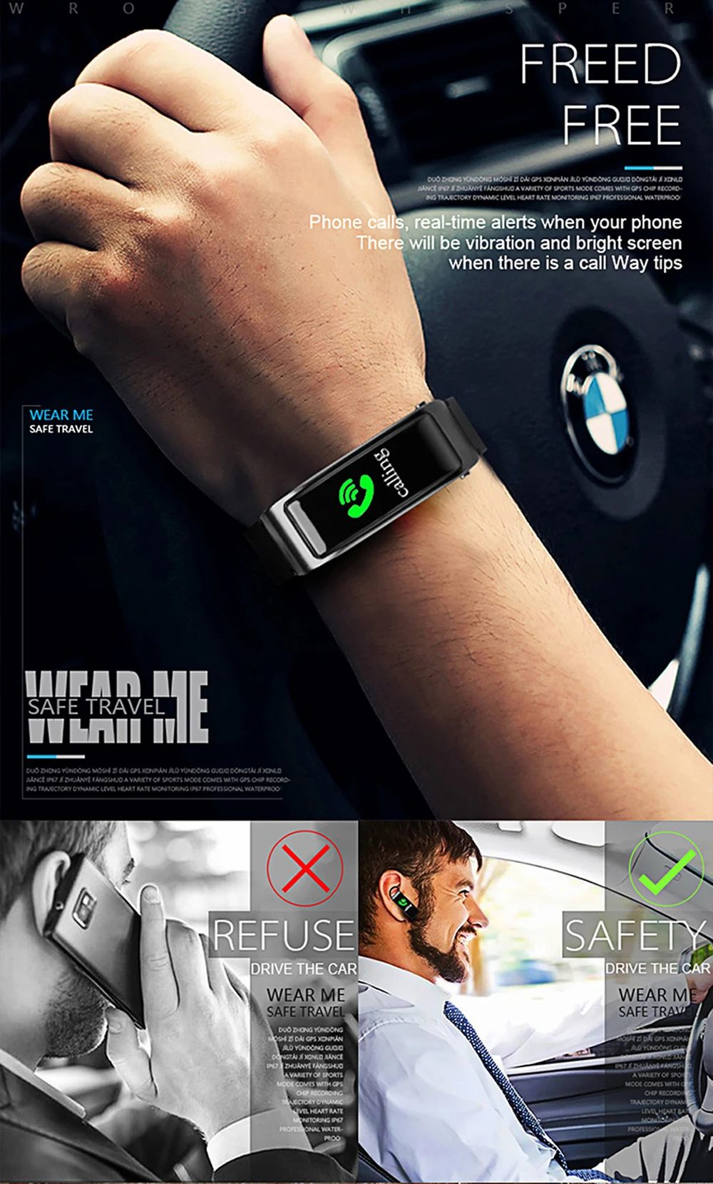 Y3 Plus Band Smart Watch Wireless Bluetooth Earphone Health Tracker Pedometer Fitness Bracelet Wristband Headset For Android iOS