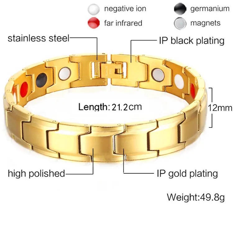 MenHealth магнитный браслет из нержавеющей стали Прямая поставка - Окраска металла: 3