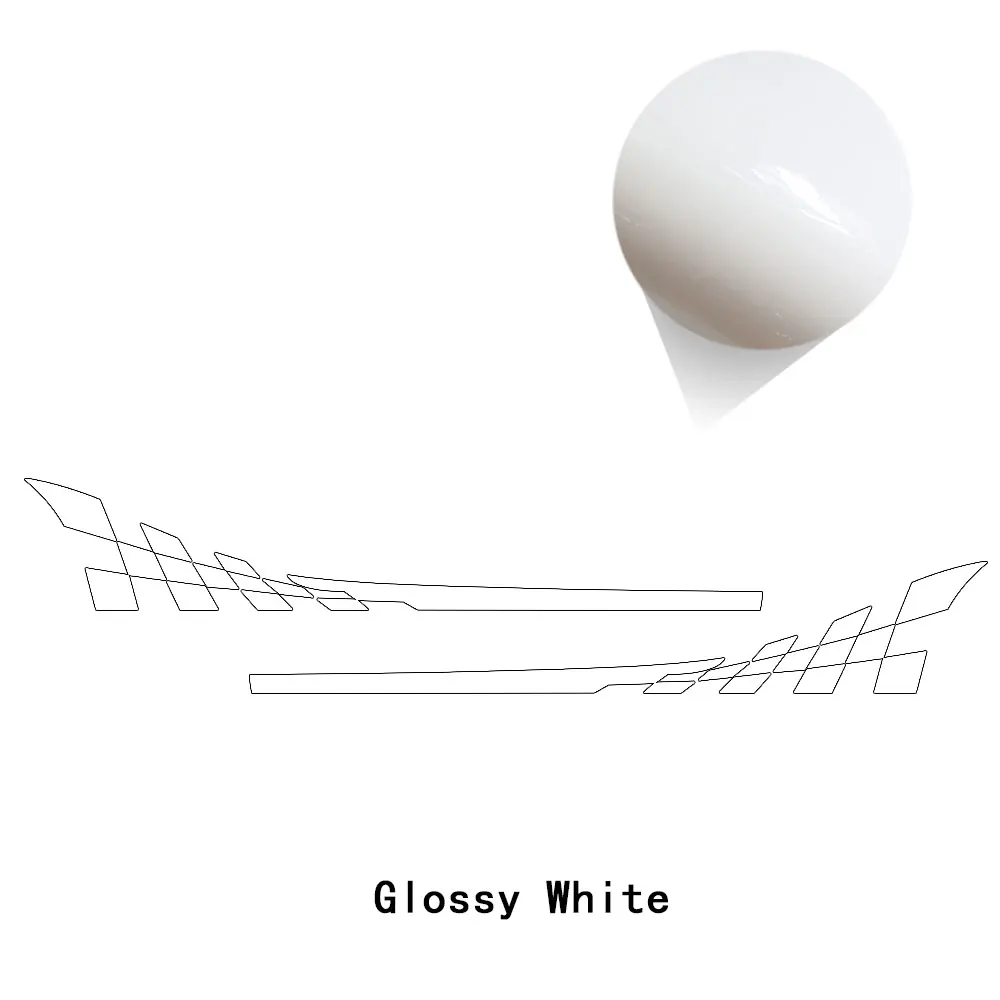 2 шт. гоночная решетка Стайлинг двери боковые полосы стикер графика Виниловая наклейка для тела для MINI Cooper R50 R52 R53 аксессуары - Название цвета: glossy white