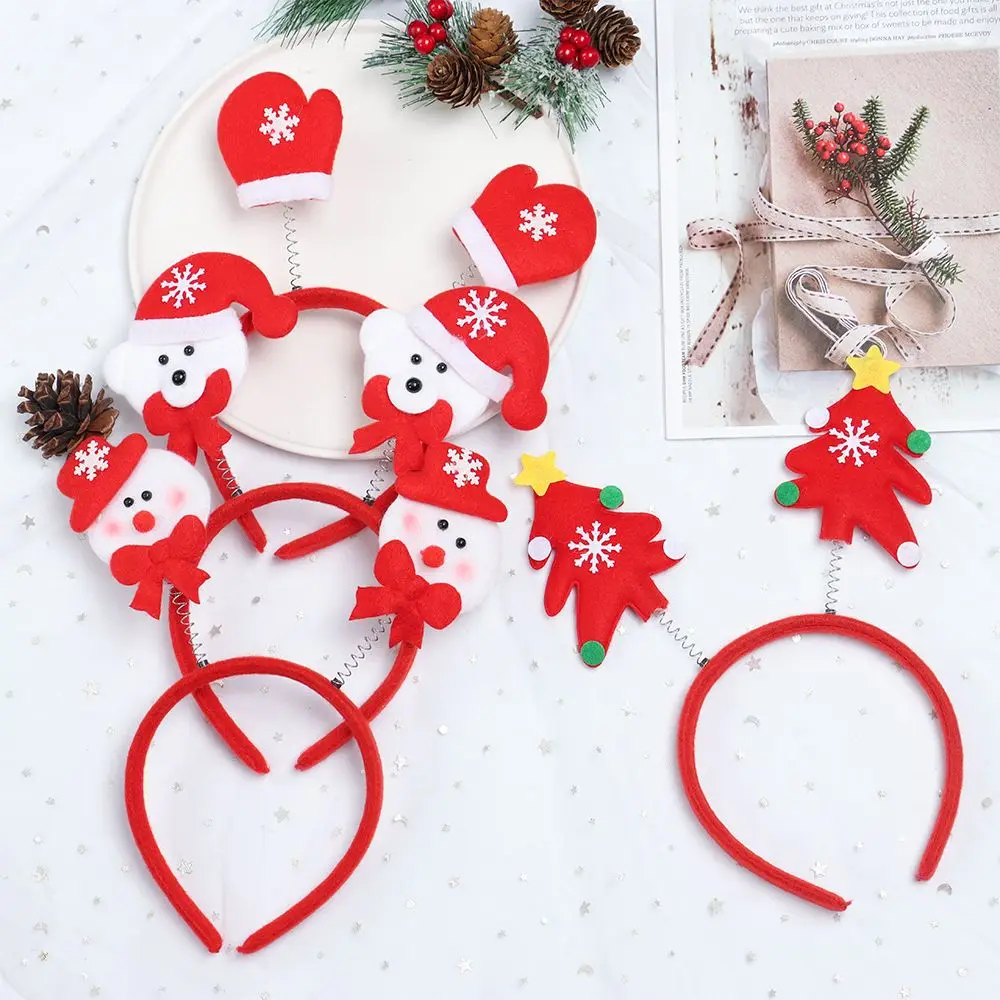 Kids Adult Santa Claus Hair Accessories Antlers Christmas Headbands Xmas Hairband Reindeer Headwear Christmas Decorations