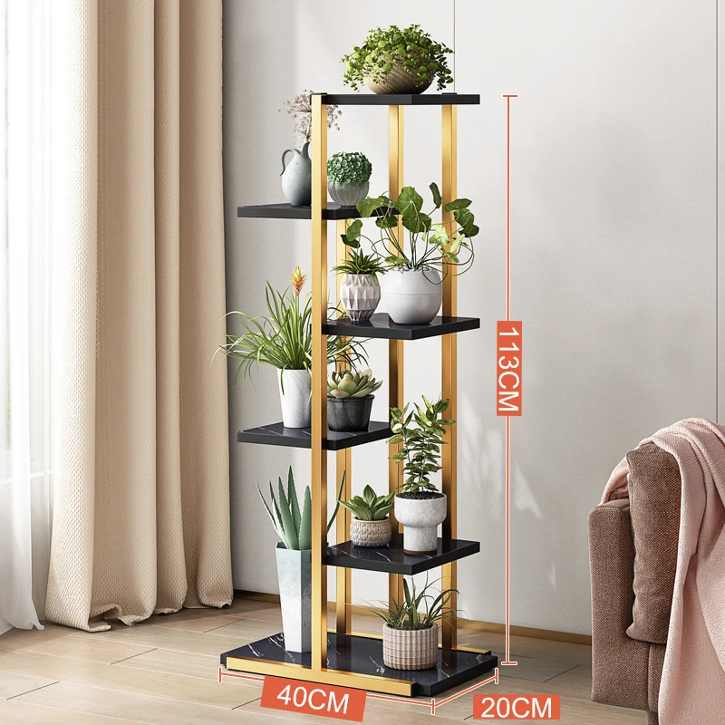 Six-layer Plant Stand Iron Flower Pot Holder Shelves Planter Rack Storage Organizer Display for Indoor Garden Balcony