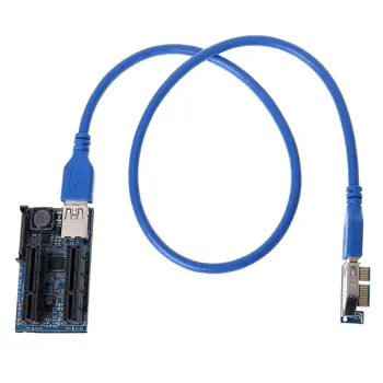 

Add On Card PCIE Riser Card Adapter PCI Express USB 3.0 Raiser Riser PCI-E Extender PCIE X1 to Dual Port PCI E X4 Expansion Card
