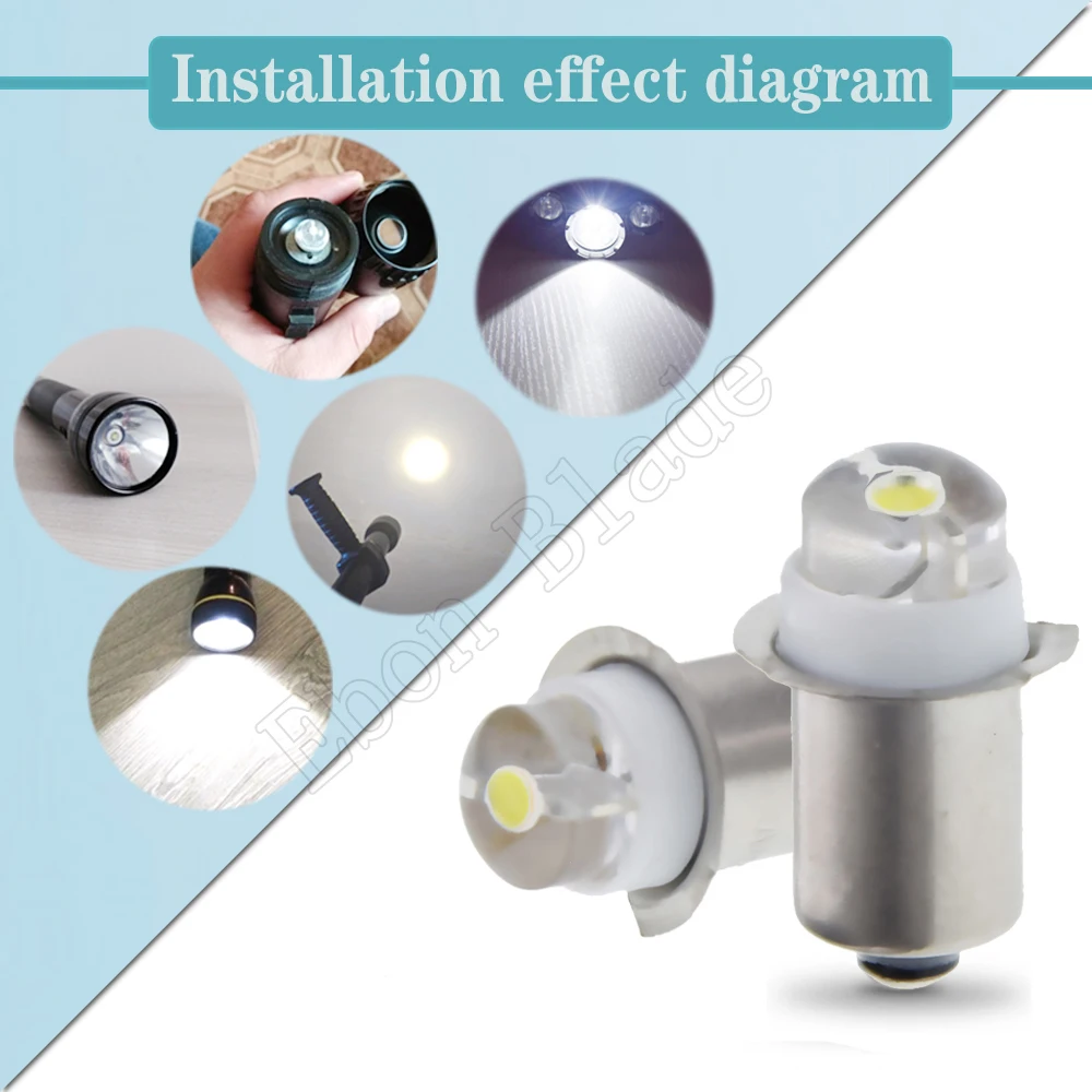 P13.5s LED Lamp 1/2 Pcs For Maglite 0.5W PR2 PR3 Warm/White Flashlight Bike Spot Bulb 3V 4.5V 4.8V 6V 12V 18V 24V Torch Light led lights led bulbs