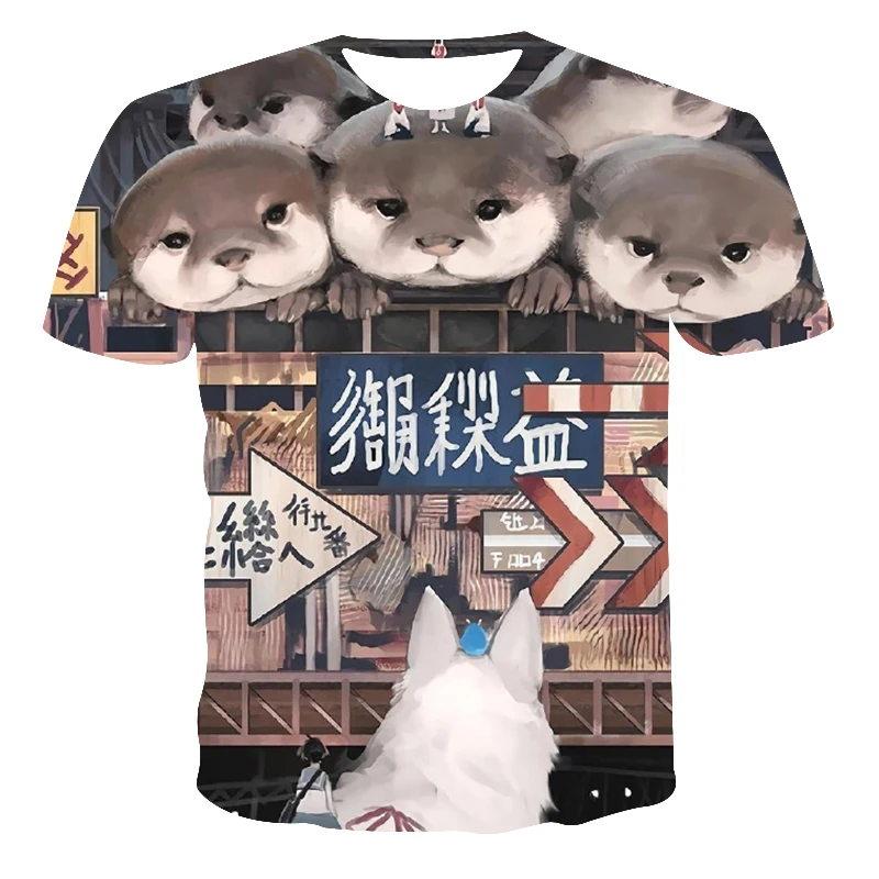 

Summer New Products 3D Abstract Anime Men's Clothing Beautiful Artistic Conception Loose O-Neck T-Shirt Large Size 110-6XL
