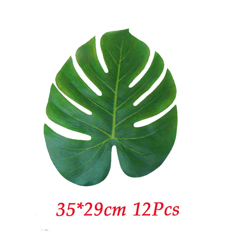 12pcs Palm Leaves Розовый фламинго день рождения декоративная бумага для вечеринок тарелки салфетки чашки Посуда Фламинго Свадебные украшения летние принадлежности для вечеринок - Цвет: 12pcs Palm Leaves