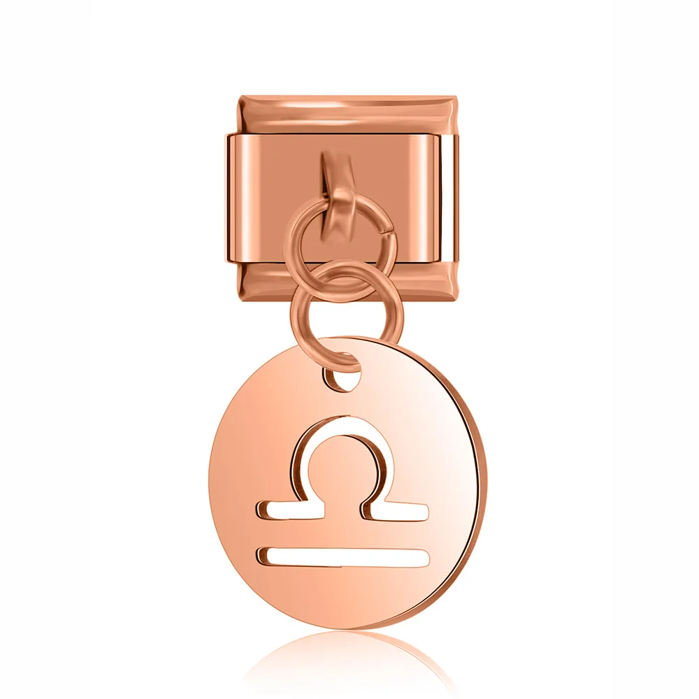 Libra Hapiship ромашка резка полировка Роза 12 Созвездие итальянский Шарм Fit 9 мм браслет нержавеющая сталь изготовление ювелирных изделий - Окраска металла: Libra