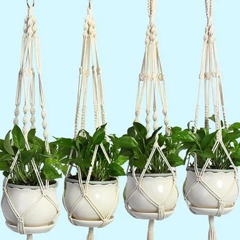 

1.05m Pot Holder Macrame Plant Hanger Hanging Planter Basket Jute Rope Braided Craft