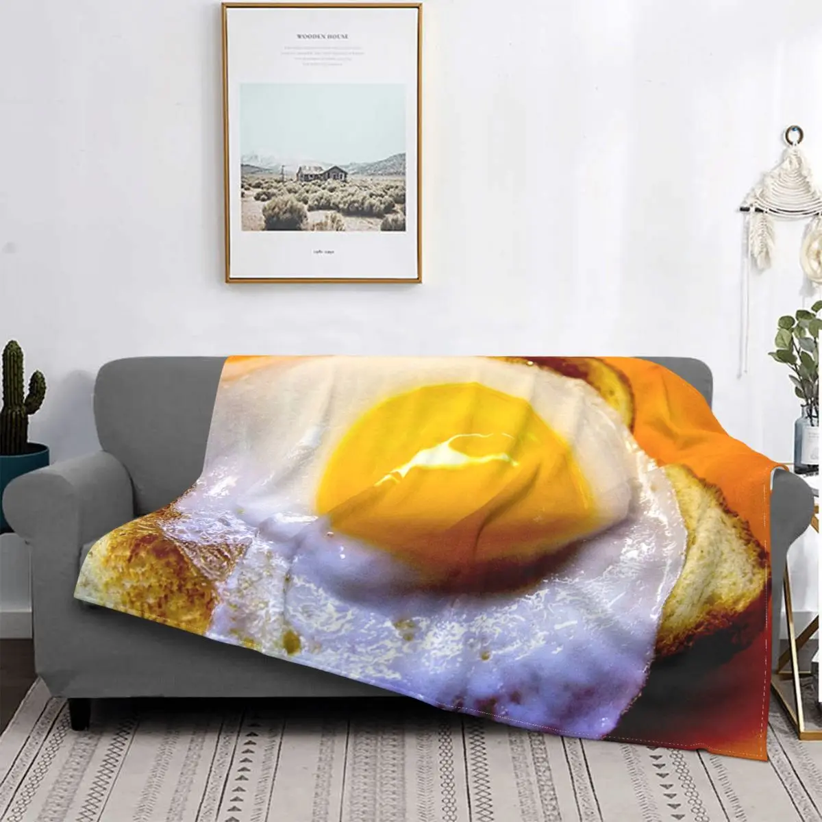 Fried Egg Delicious Blanket Flannel Winter Food Portable Super Warm