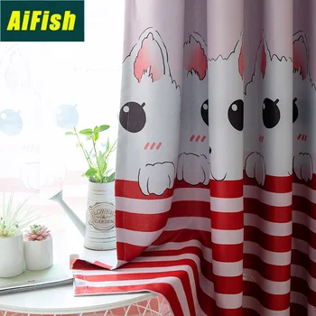 

Pink / Blue Cartoon Animal Cat Bedroom Living Room Blackout Curtain Boy Girl Cute Child Room Curtain Custom Decoration M186-4
