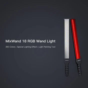 

NANLITE MixWand 18 18W 3200-5600K RGB with Light Effect NANLITE LED Wand Light Photography Light for youtube live stream