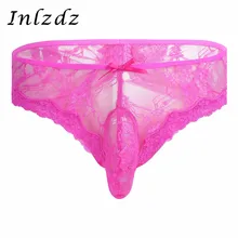 Мужское нижнее белье для геев, кружевное прозрачное открытое нижнее белье, трусы-бикини, прозрачное экзотическое нижнее белье, сексуальные мужские трусики для секса