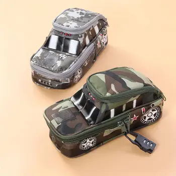 

Pencil Case Off-Road Car Pen Punch Case with Lock Stationery Organizer Large Capacity Zipper Bag for Highlighters Gel Pen