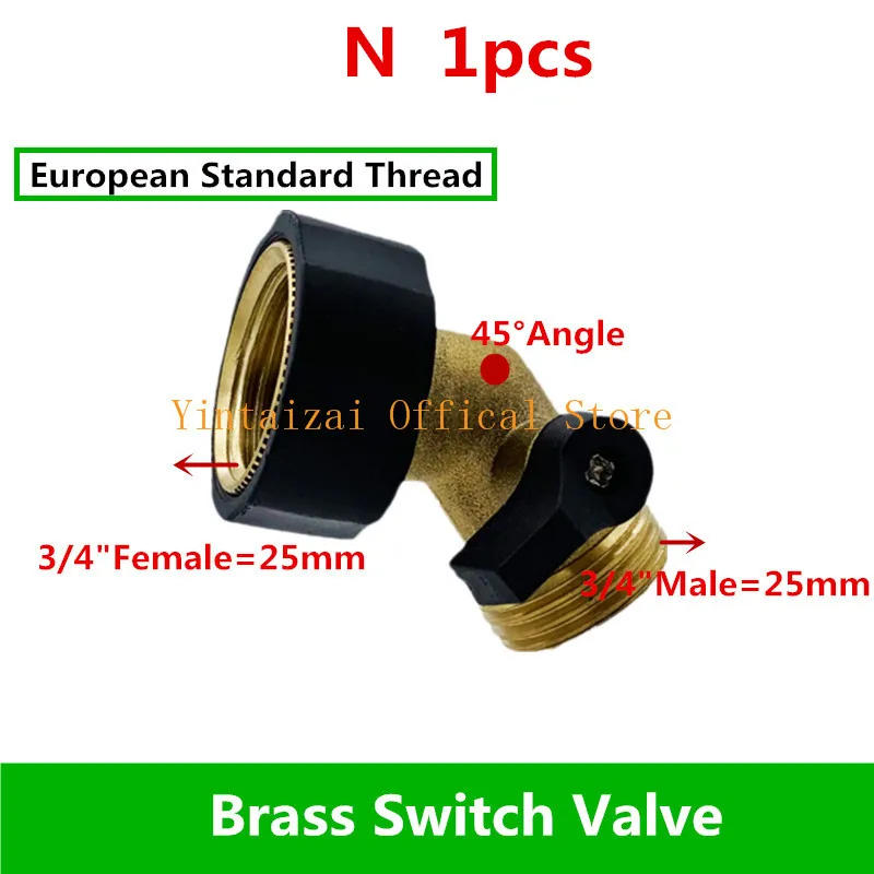 Fast Shipping 1PC 3/4" 4-Way Brass Plastic Garden Hose Splitter Y-Type Watering Connector Distributor For Outdoor Tap and Faucet