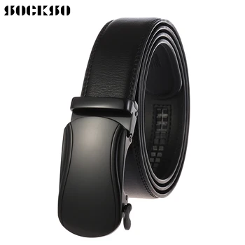 

New Arrival 2020 High Quality Automatic Buckle Belt Men Cow Ratchet Leather Belts for Men Male Strap Buckle Cowhide HJ0350