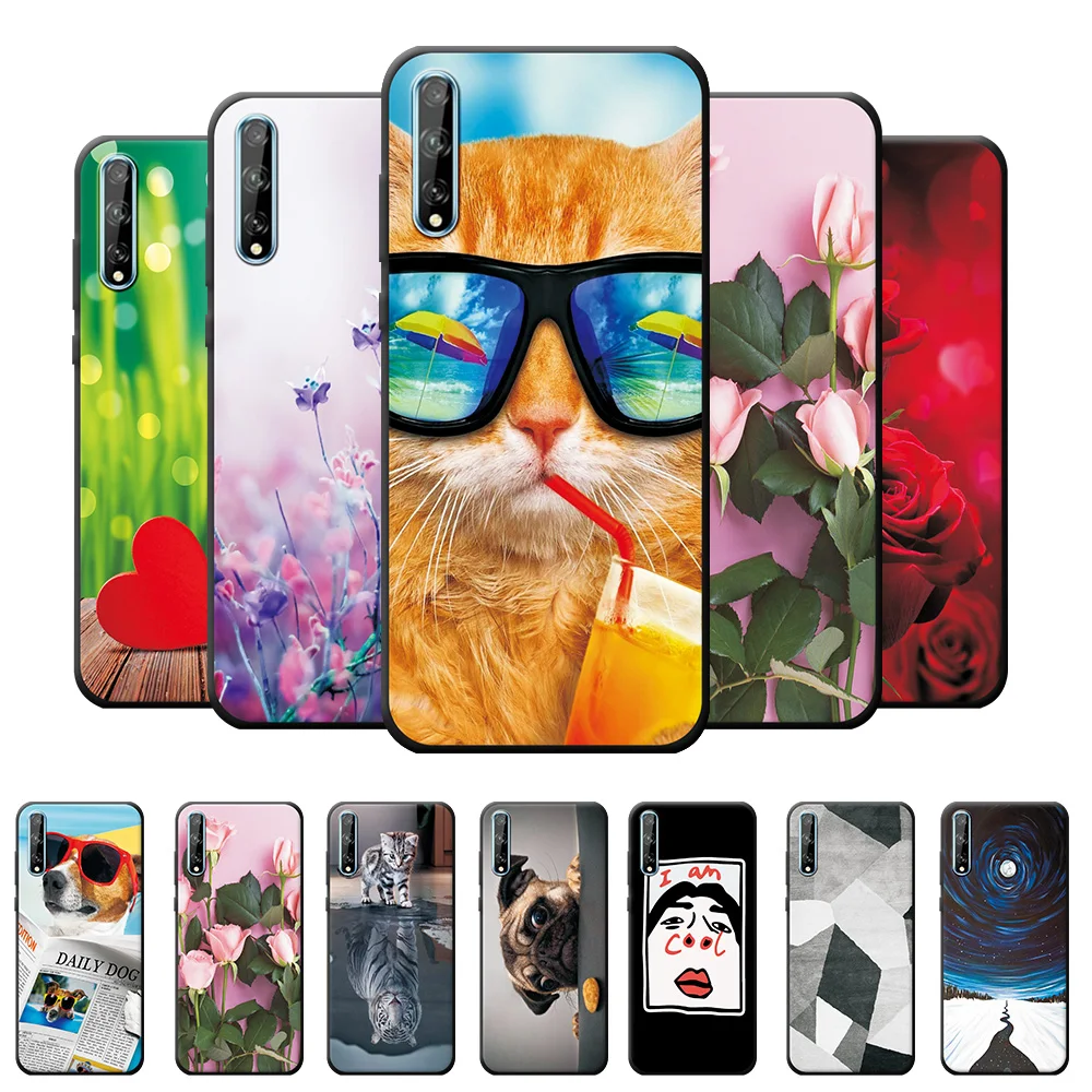 Чехол для телефона Huawei Y8P 2020 Чехлы Обложка пейзаж кошка собака чехол P Smart S задняя