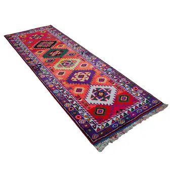 

86x244 Cm Multicolor Handmade Boho Runner Rugs-3x8 Ft