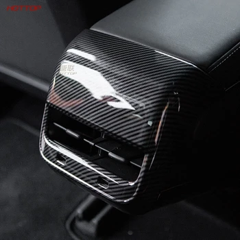 

Car Back Rear Air Vents Outlet Cover Trim For Tesla Model 3 2018 2019 2020 Luxurious Carbon Fiber Parts Car Interior Accessories