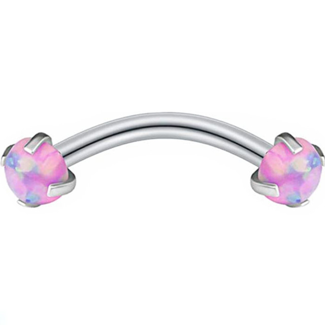 Steel Opal Eyebrow Piercing Set 16G Tongue Piercing Snake Eyes Crystal Eyebrow Piercing Lot Opal Eyebrow Ring Bulk