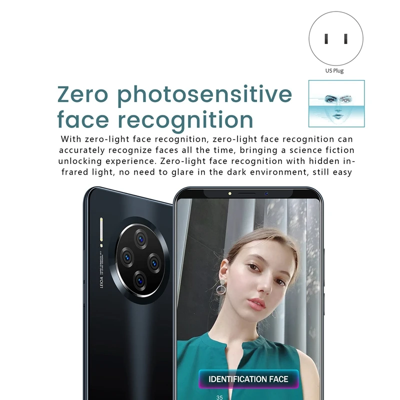  6.1 Inch Mate33 Pro 1GB RAM 8GB ROM Android 9.1 Smartphone Mobile Phone Dual SIM Cards US Plug