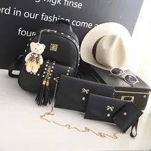 Летний стильный рюкзак с милым медвежонком из искусственной кожи, популярный модный рюкзак для девочек